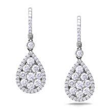 Projetos simples 925 brincos de diamante de prata Diamond Dangle para mulheres